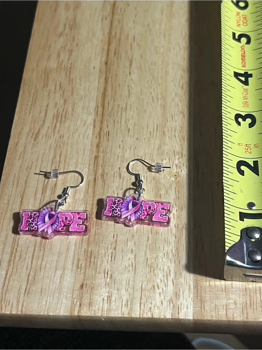 Hope Pink Ribbon Dangle Earrings for women E213